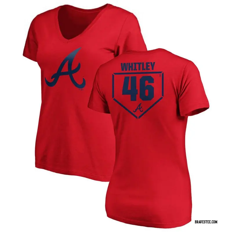 Chase Whitley Atlanta Braves Women's Backer Slim Fit T-Shirt - Ash