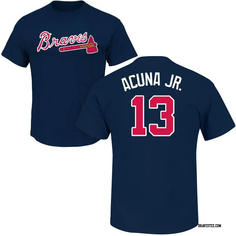 Satchel Paige Atlanta Braves Women's Navy Backer Slim Fit T-Shirt 