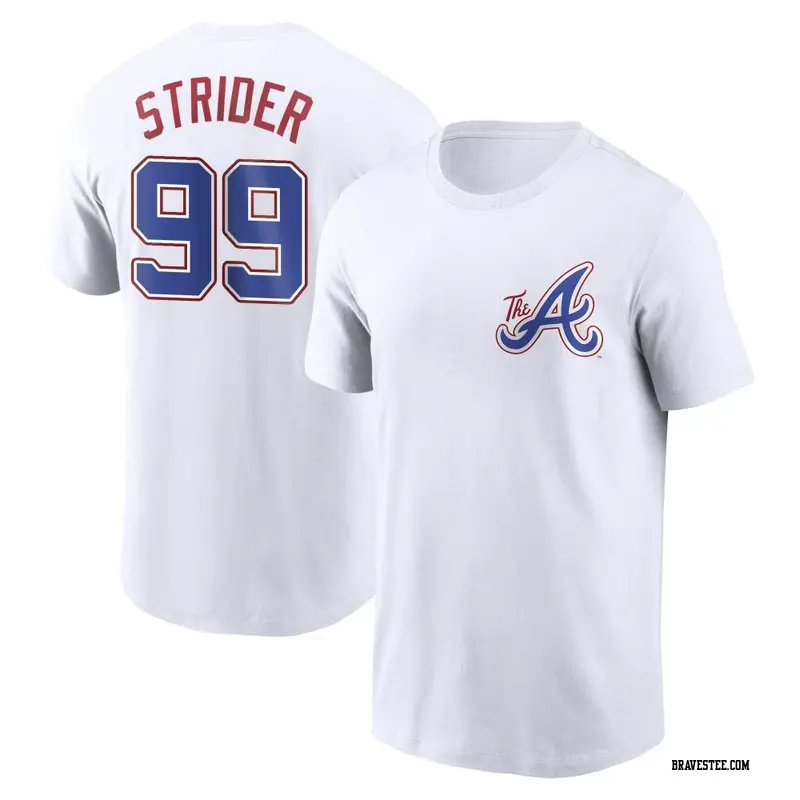 Spencer Strider Atlanta Braves Women's Navy Roster Name & Number T-Shirt 